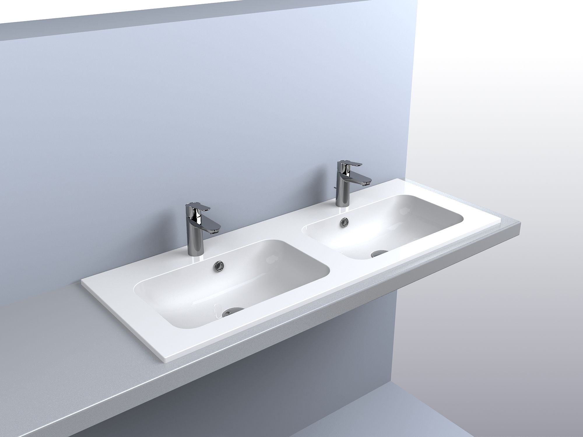 Miraggio Della umywalka 110x45 cm wpuszczana prostokątna biały połysk 0000168