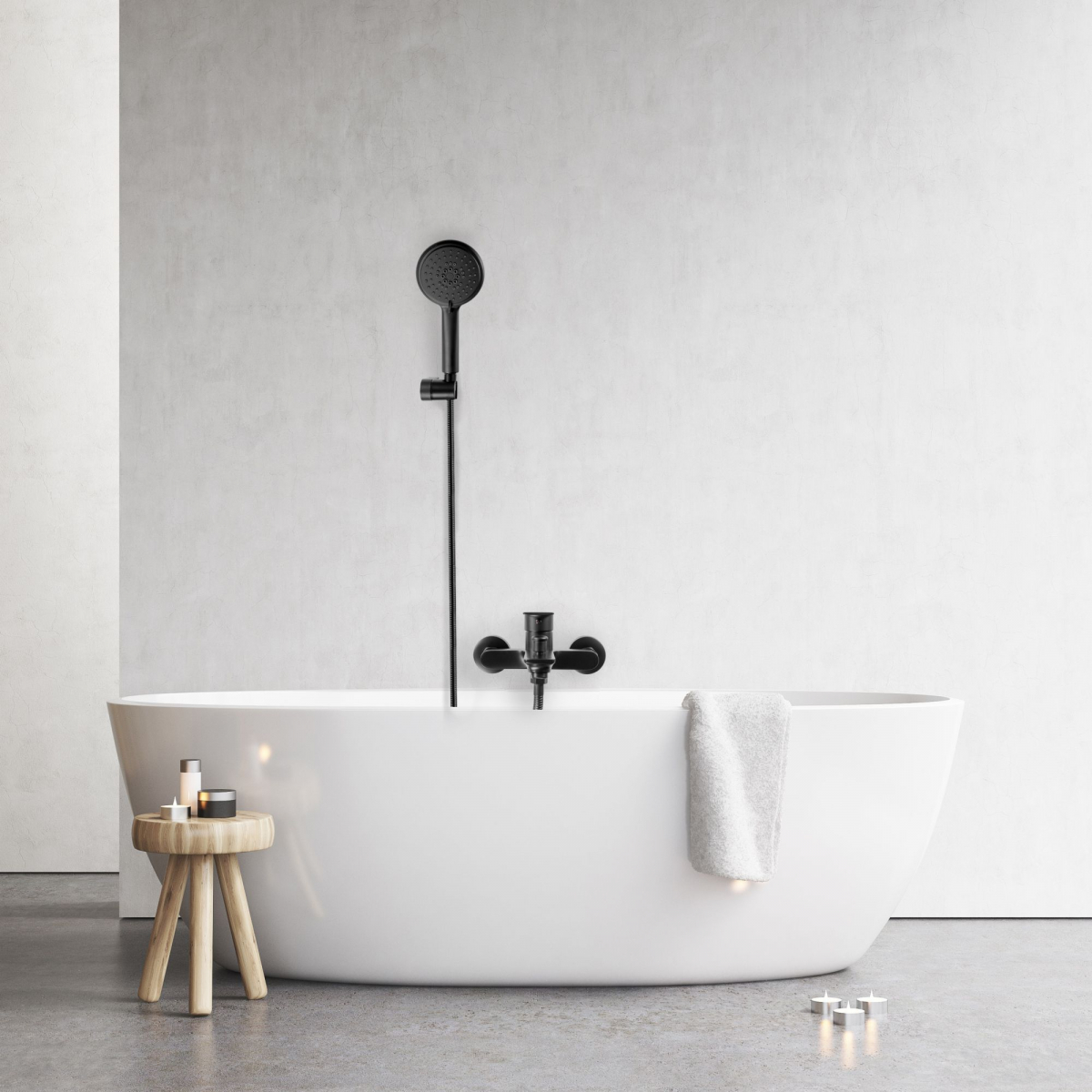 Rea Mayson bateria wannowo-prysznicowa ścienna czarny mat REA-B9634