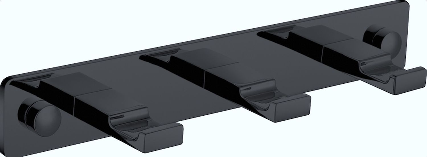 Stella wieszak na ręczniki 3-hakowy czarny mat 18.063-B