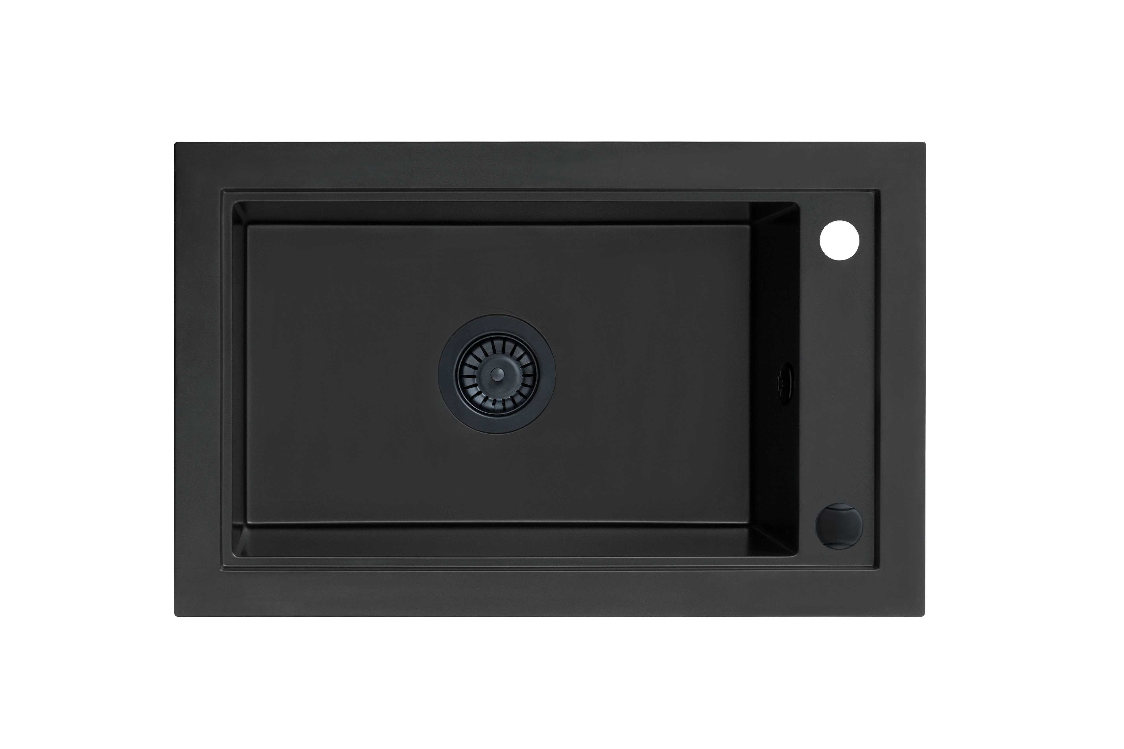 Berg Linda zlewozmywak granitowy 68,6x42,7 cm czarny bazat BRQL19104