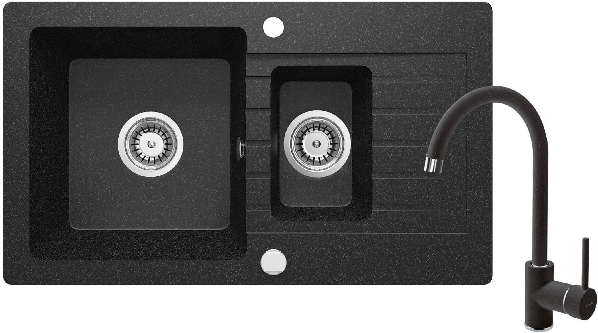 Deante Zorba zlewozmywak z baterią grafitowy/grafitowy ZQZA2513