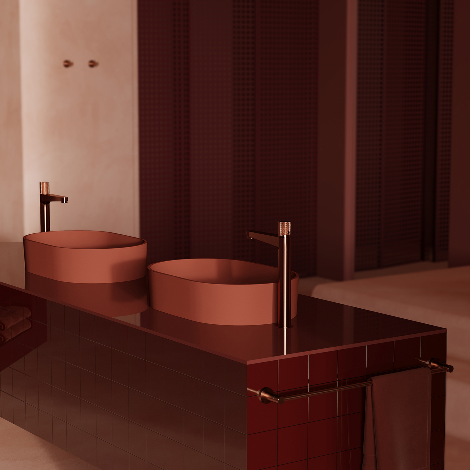 Omnires Contour bateria umywalkowa stojąca miedź szczotkowana CT8012CPB - Wysyłka w 24h