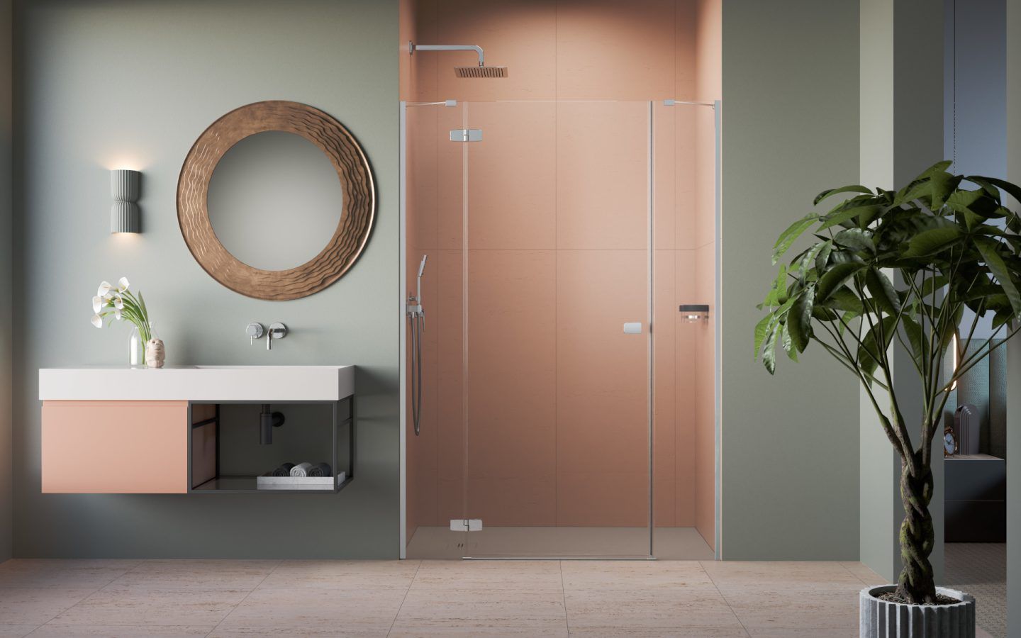 Radaway Fuenta Chrome DWJ+S drzwi prysznicowe 110 cm uchylne chrom połysk/szkło przezroczyste 1384030-01-01L