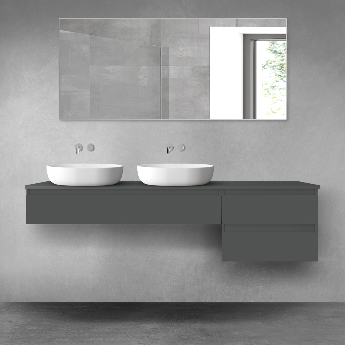 Oltens Vernal zestaw mebli łazienkowych 180 cm z blatem grafit mat 68589400 - Wysyłka w 24h