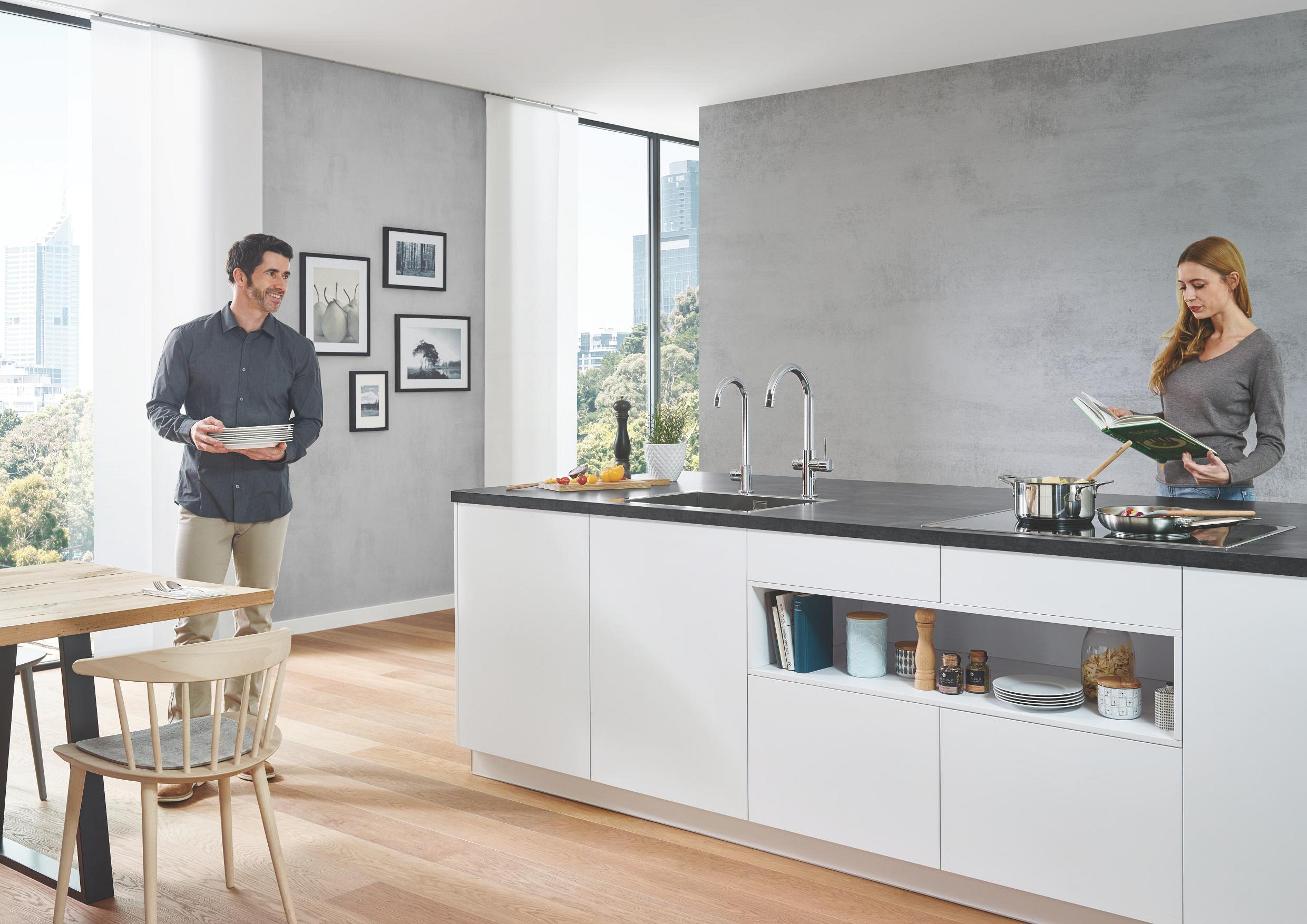 Grohe Blue Home zestaw startowy z zaworem kuchennym Mono chrom 31498001