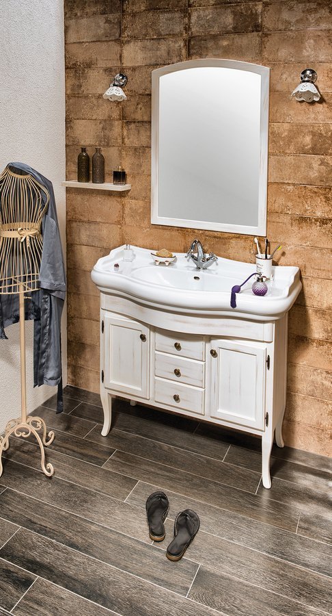 Sapho Retro lustro łazienkowe 65x91 cm drewno świerkowe białe 1685