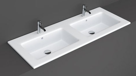 Rak Ceramics Joy umywalka 121 cm wpuszczana prostokątna biała JOYDI12102WH