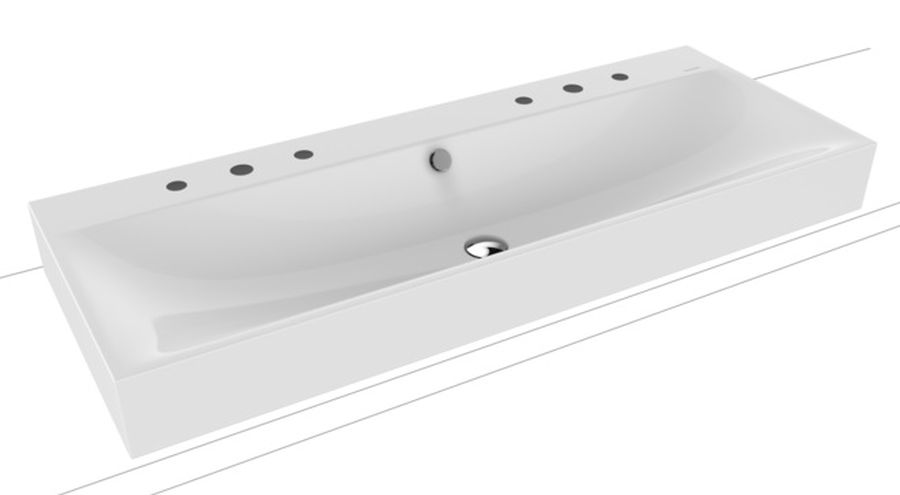 Kaldewei Silenio umywalka 120x46 cm nablatowa prostokątna model 3049-D biała 906406053001