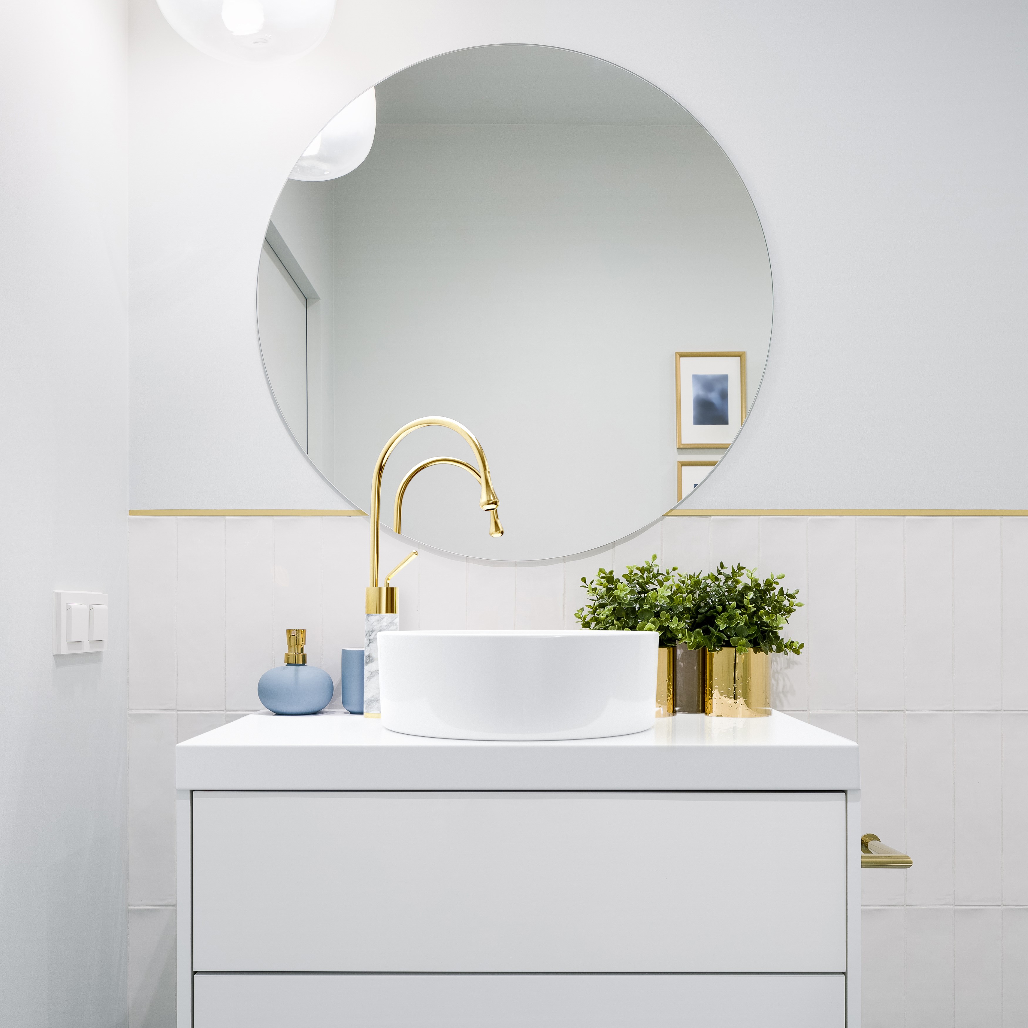 Invena Kos umywalka 42 cm nablatowa okrągła biała CE-38-001