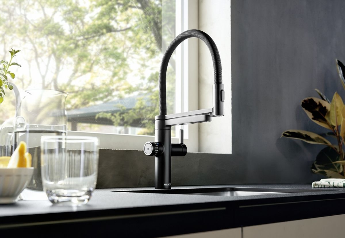 Blanco Evol-S Pro bateria kuchenna stojąca z podłączeniem do filtra wody czarny mat 526636 - Wysyłka w 24h