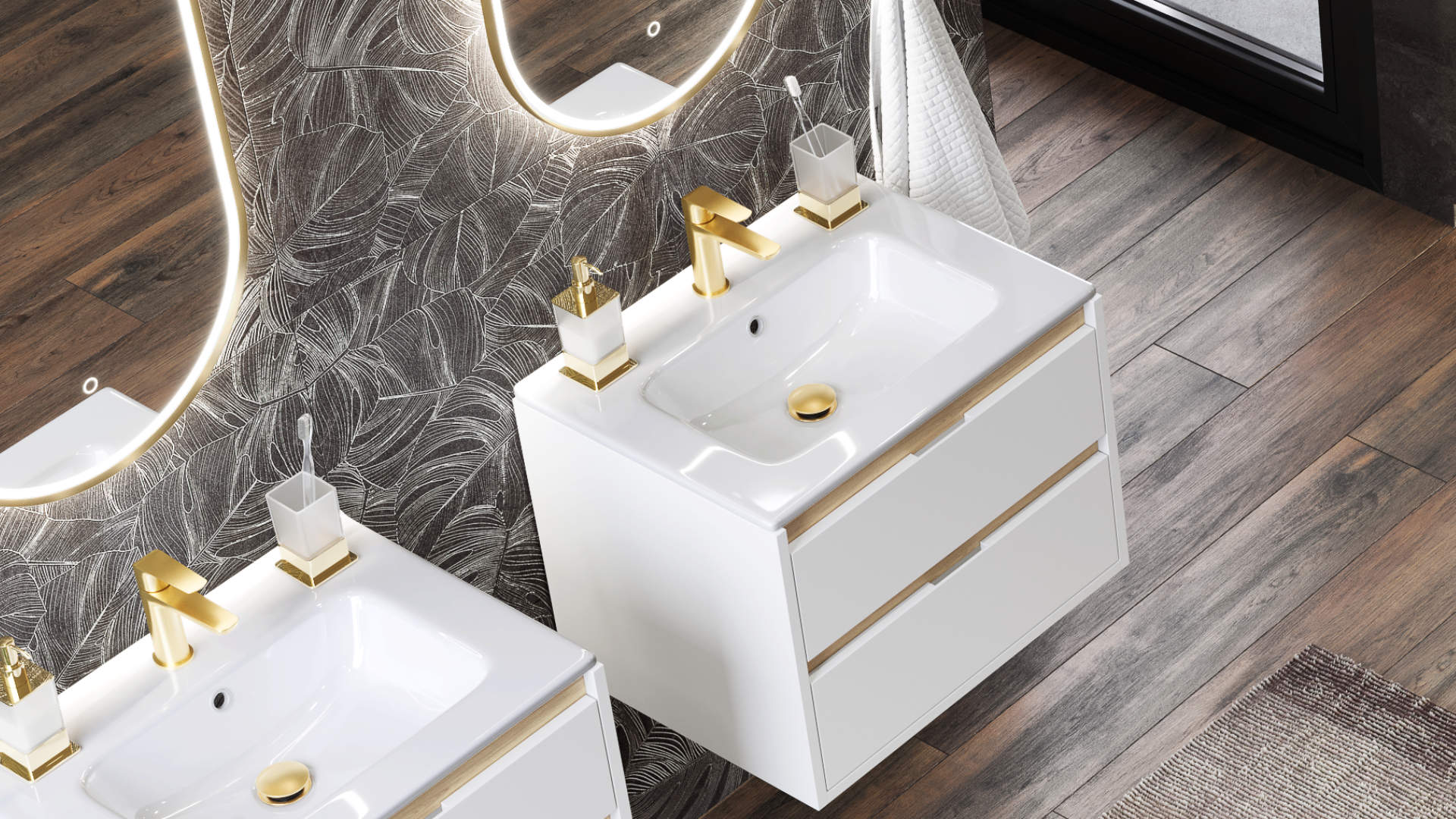 Excellent Clever 2.0 bateria umywalkowa stojąca złota szczotkowana AREX.4101GB - Wysyłka w 24h