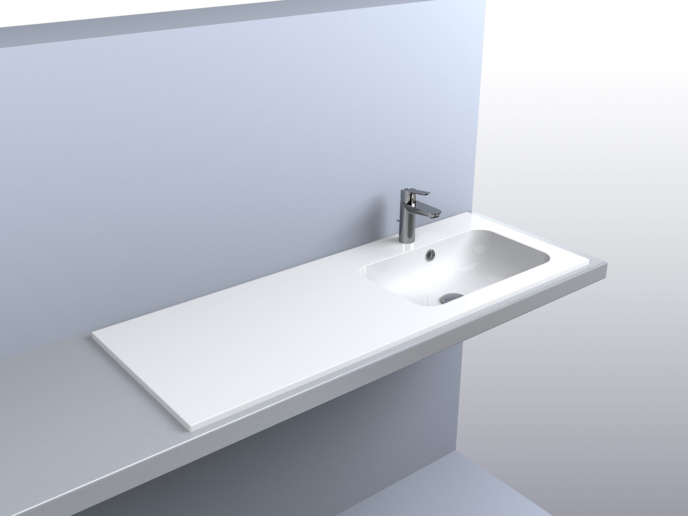 Miraggio Della umywalka 120x45 cm wpuszczana prostokątna prawa biały połysk 0000912