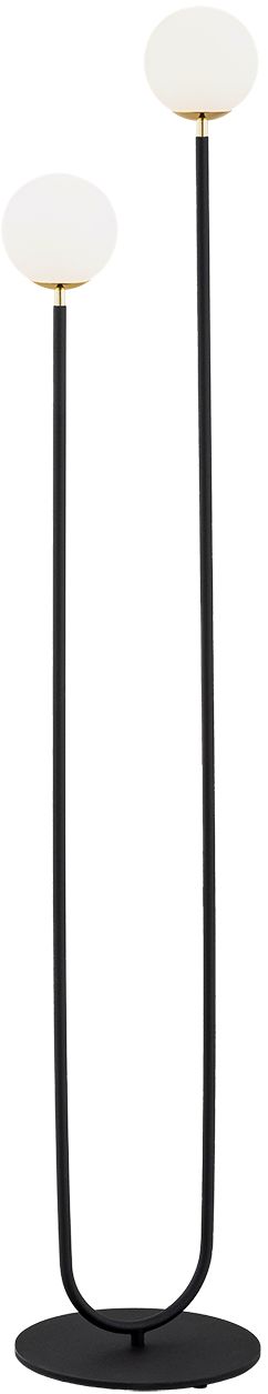 Argon Ferrone lampa stojąca 2x7 W czarna-mosiądz-opal 7073