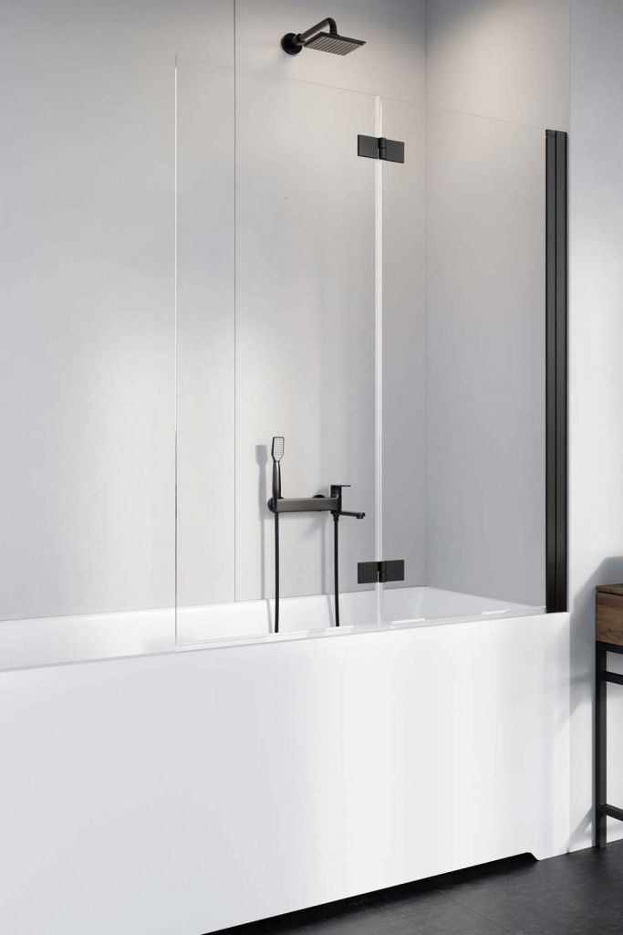 Radaway Nes 8 Black PND I parawan nawannowy 100 cm prawy czarny mat/szkło przezroczyste 10060100-54-01R