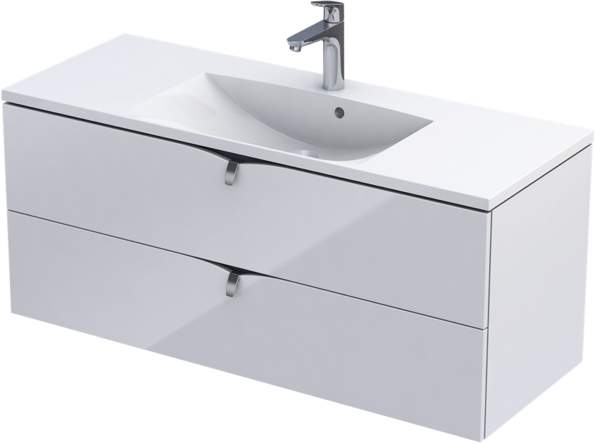 Oristo Siena szafka 120 cm podumywalkowa wisząca biały połysk OR45-SD2S-120-1 - Wysyłka w 24h