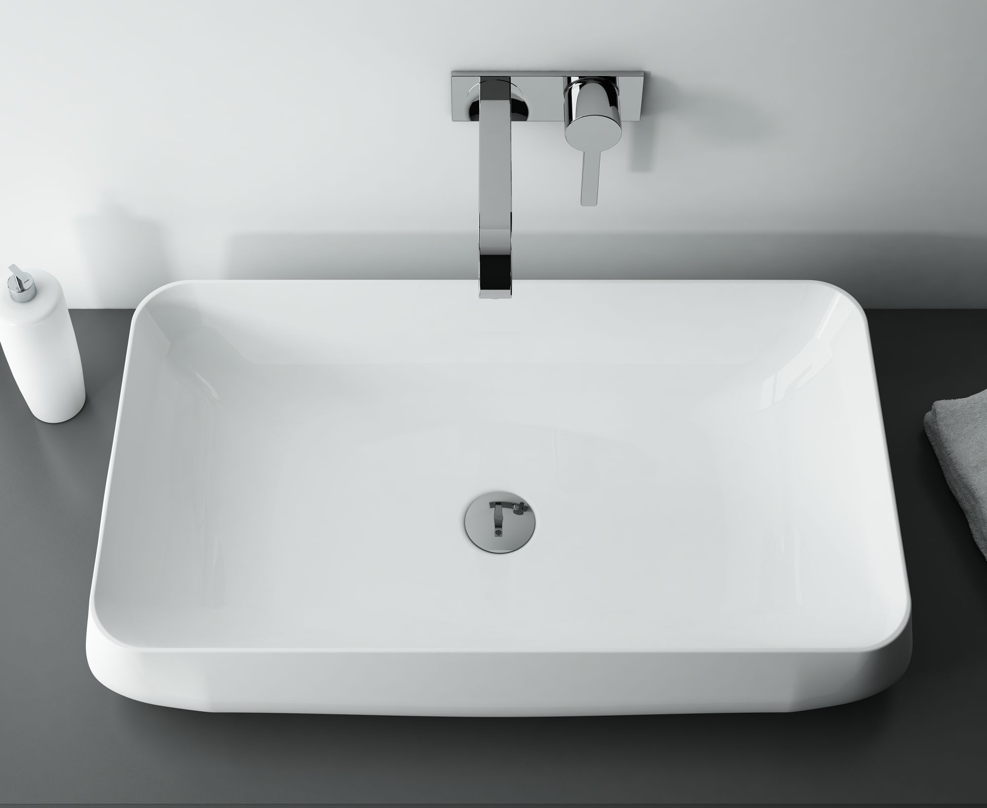 Elita Agnes umywalka 71,5x41 cm prostokątna nablatowa biała RE040720178060