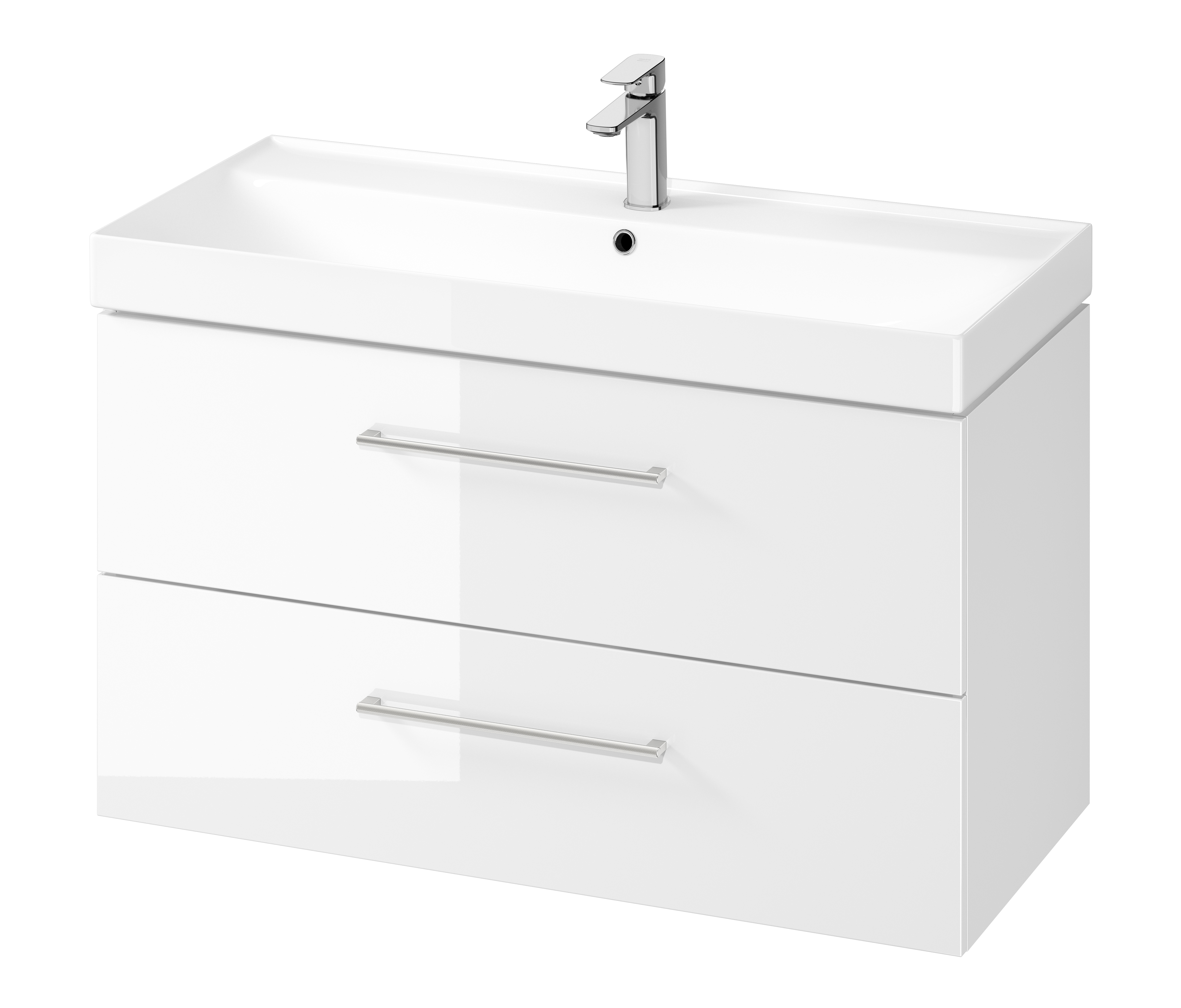 Cersanit Larga SET B659 umywalka 100x46 cm z szafką 100 cm wiszącą biała S801-437 - Wysyłka w 24h