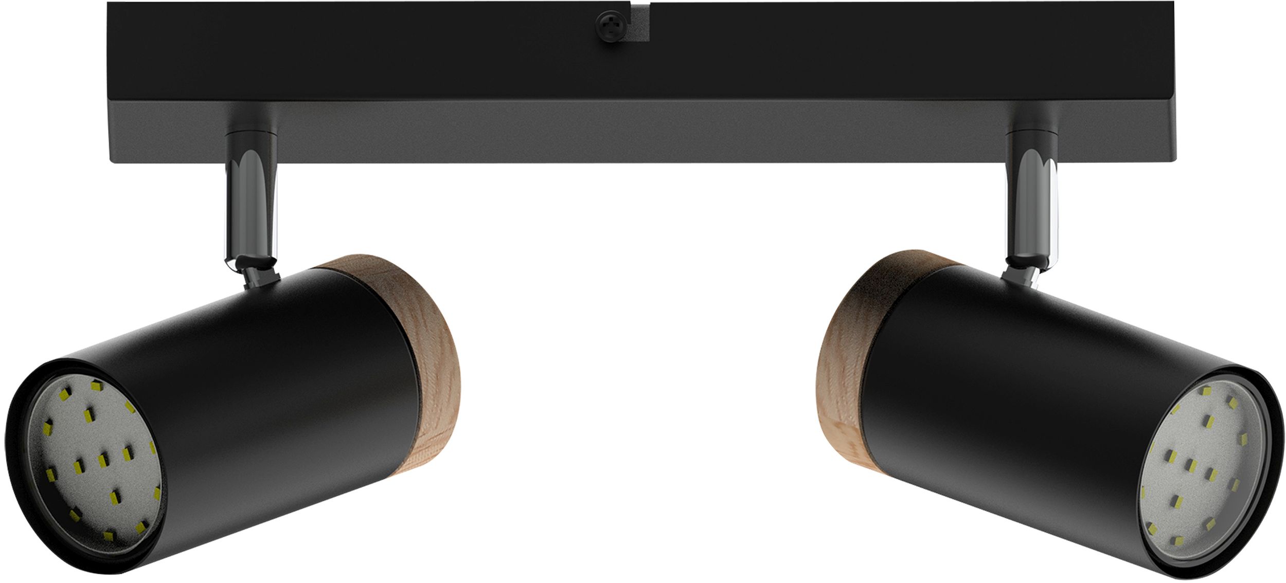 Candellux Lagos lampa podsufitowa 2x15W czarny/drewno 92-13712