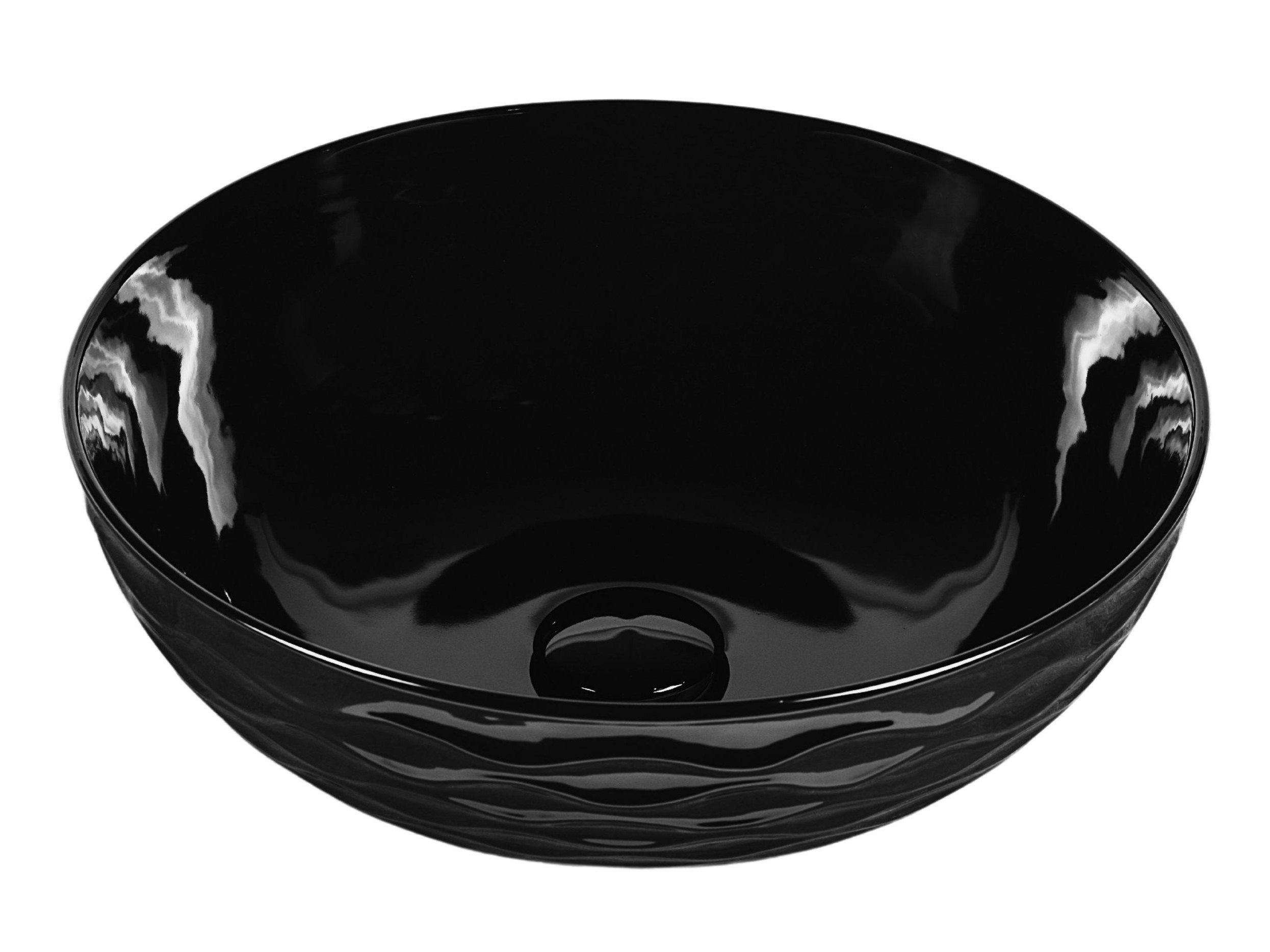 Uptrend Arya Black umywalka 42x42 cm nablatowa okrągła czarna UP4010-2-B18