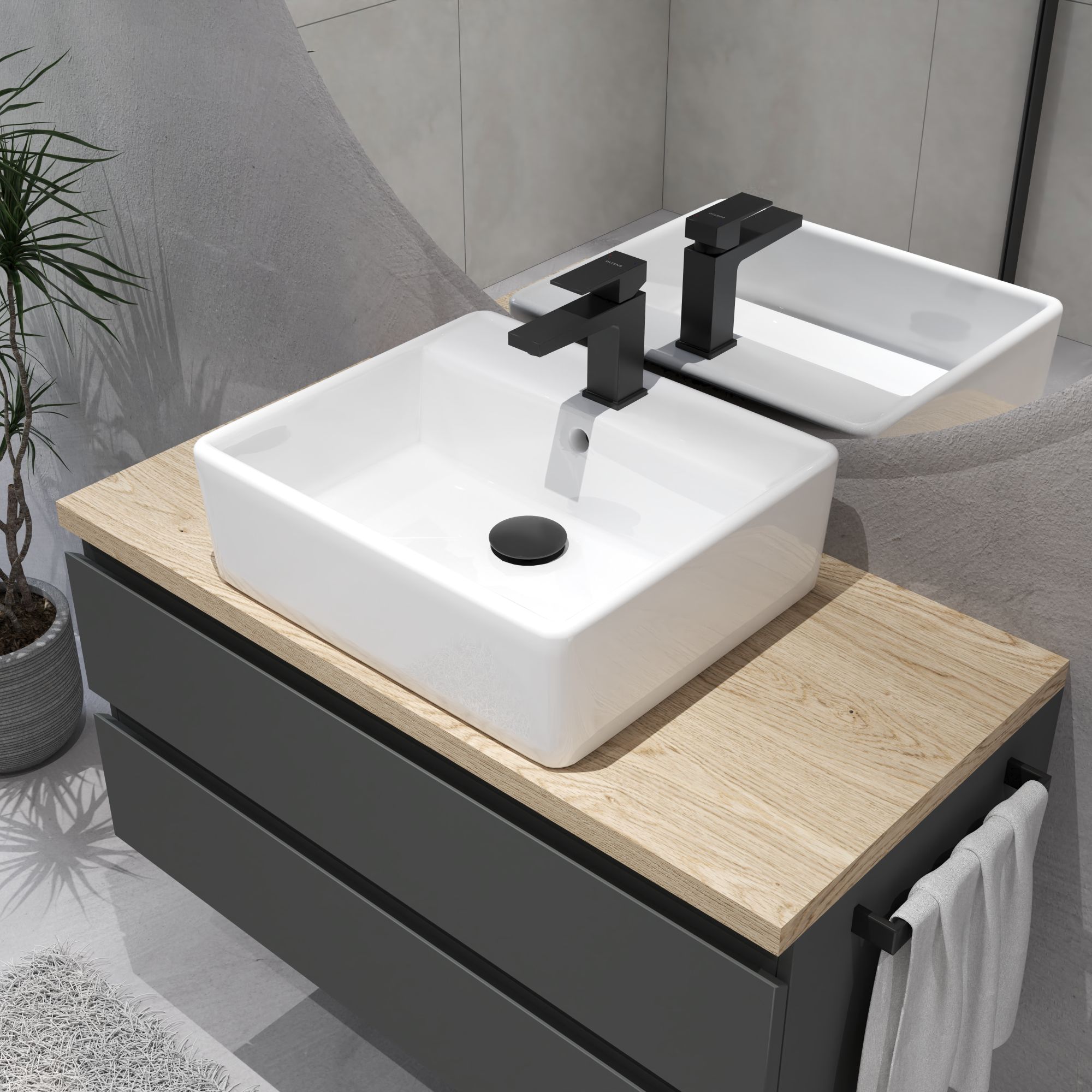 Oltens Hyls umywalka 58,5x44 cm nablatowa prostokątna z powłoką SmartClean biała 41810000 - Wysyłka w 24h