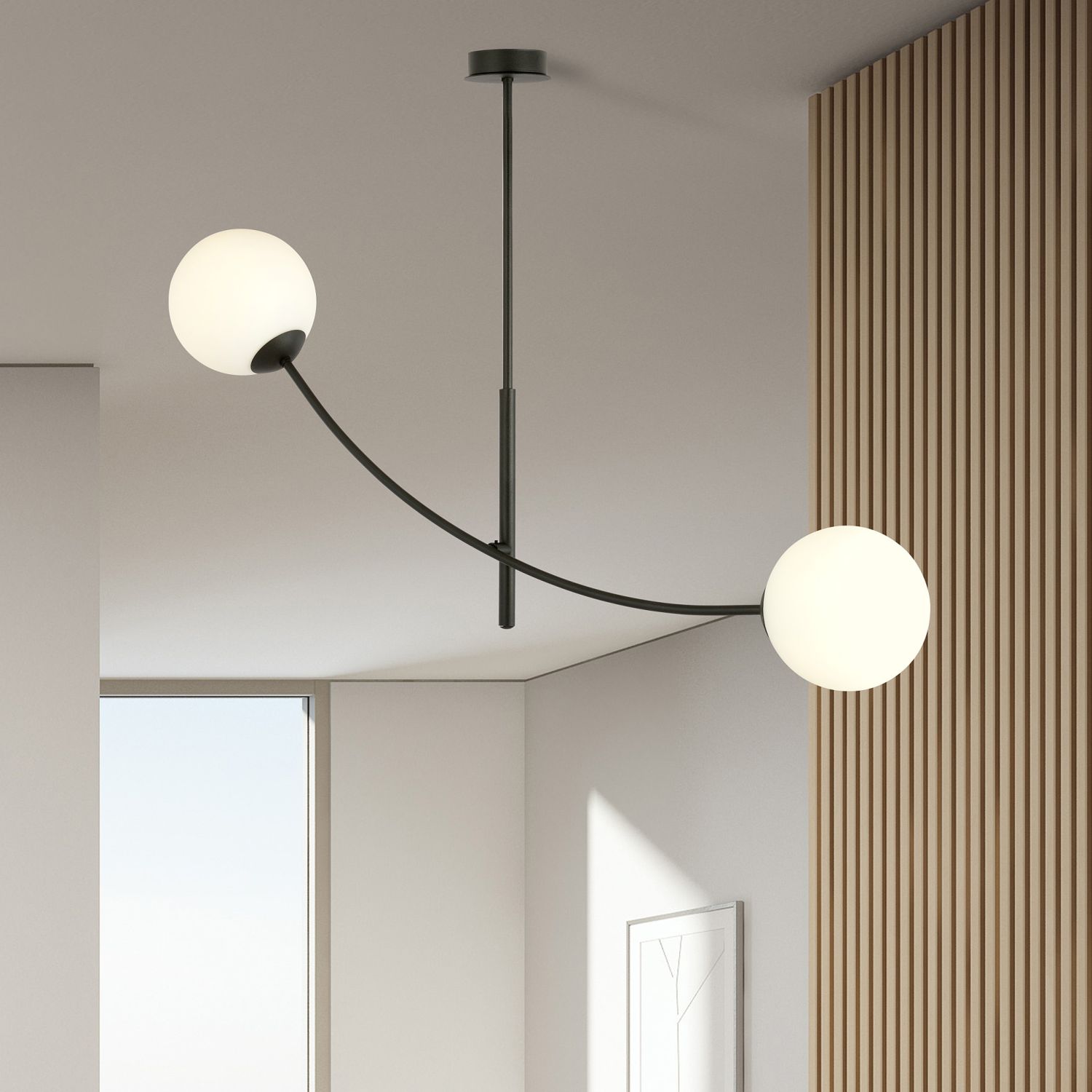 Emibig Hunter lampa podsufitowa 2x10 W czarna-opal 1102/2