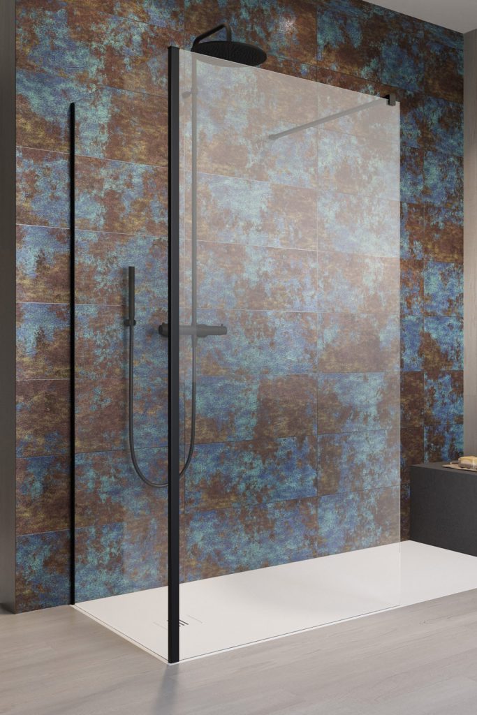 Radaway Modo New Black IV Walk-In ścianka prysznicowa 130 cm frontowa czarny mat/szkło przezroczyste 389634-54-01