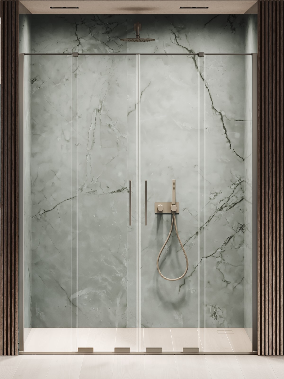 New Trendy Smart drzwi prysznicowe 160 cm rozsuwane Gunmetal szczotkowany/szkło przezroczyste EXK-7836