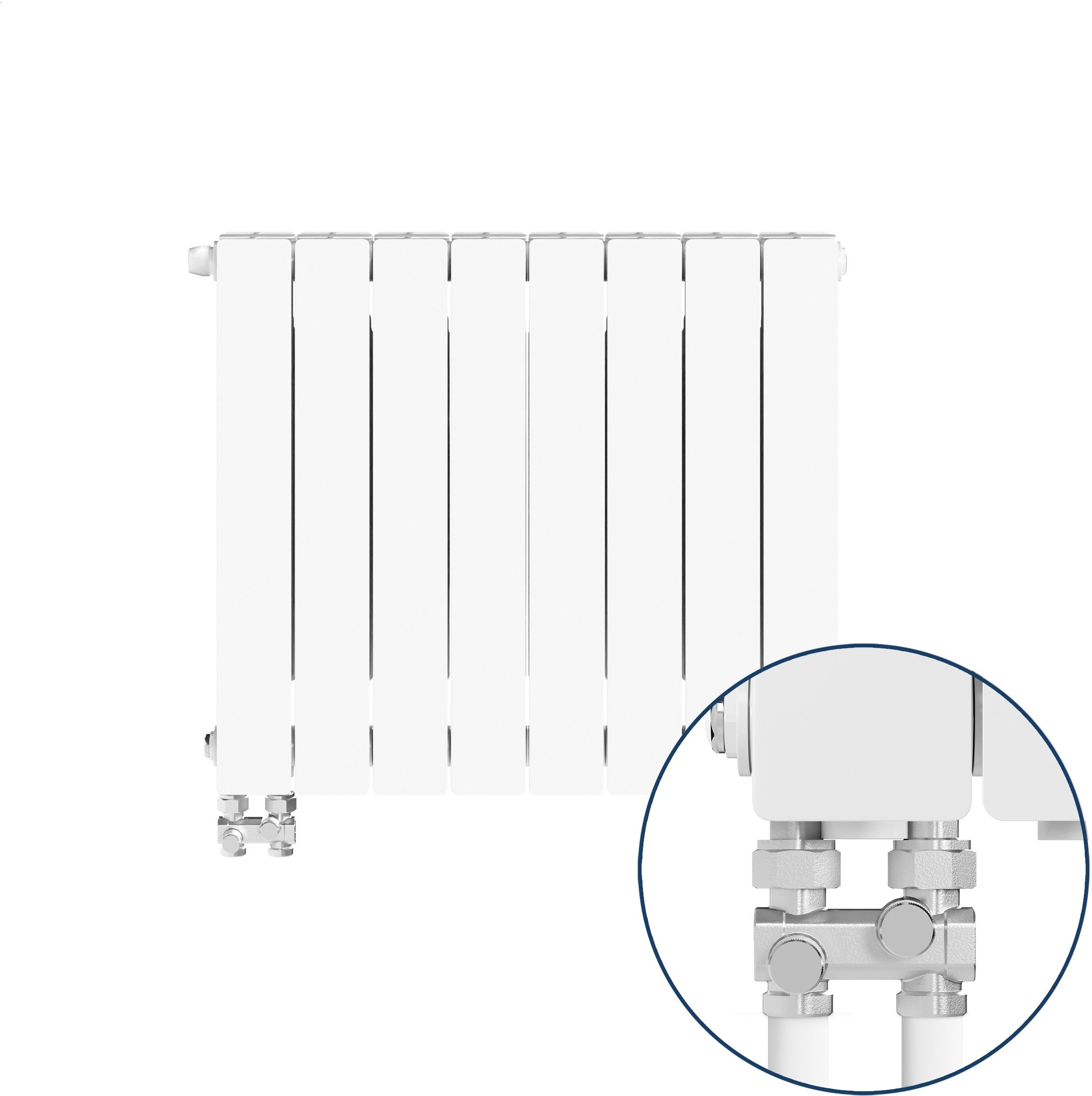 KFA Armatura ADR500 grzejnik pokojowy 57x70,4 cm podłączenie dolne biały 763-084-44