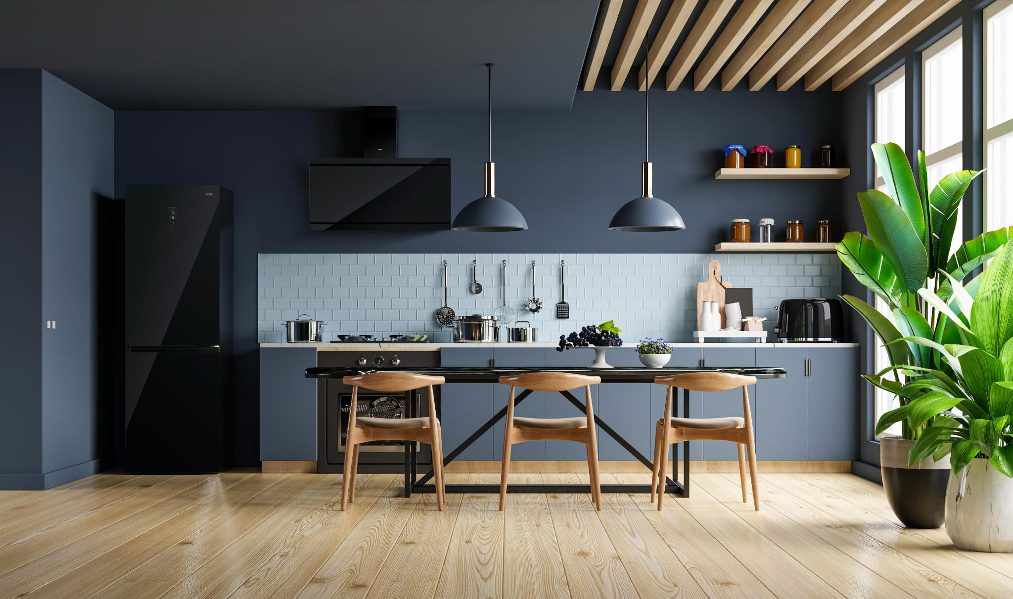 Berg Spring okap kuchenny 90 cm ścienny czarny SPRINGBLACK90