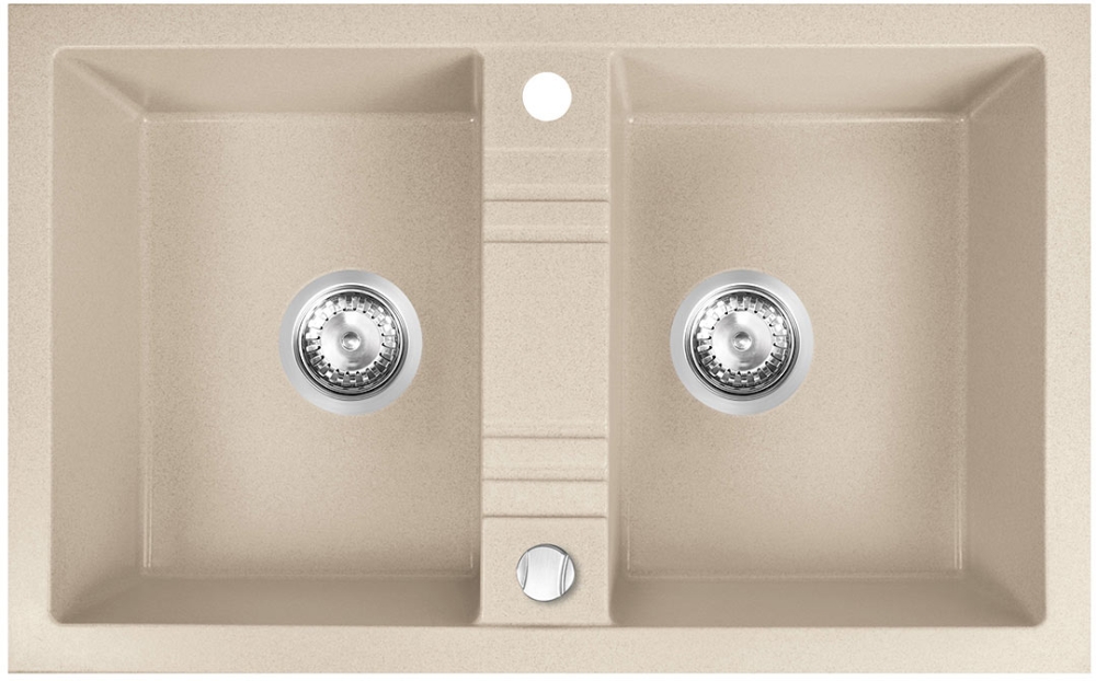 Ferro Mezzo II zlewozmywak granitowy 78x48 cm piaskowy DRGM2/48/78SA