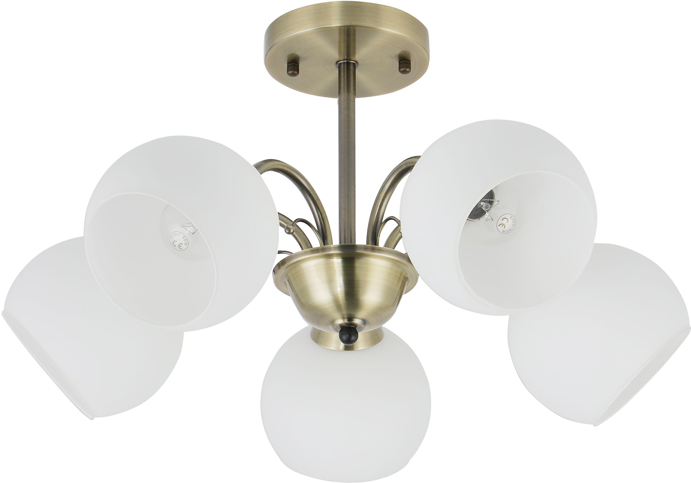 Candellux Nestor lampa podsufitowa 5x40 W biała-patyna 35-34960