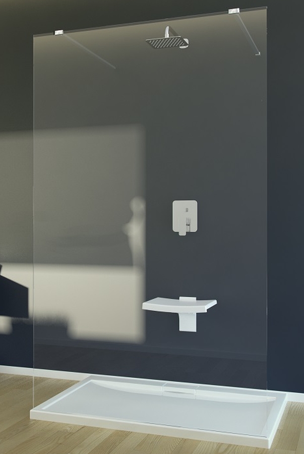 Besco Aveo Due Walk-In ścianka prysznicowa 110 cm chrom błyszczący/szkło przezroczyste AVD-110-195C