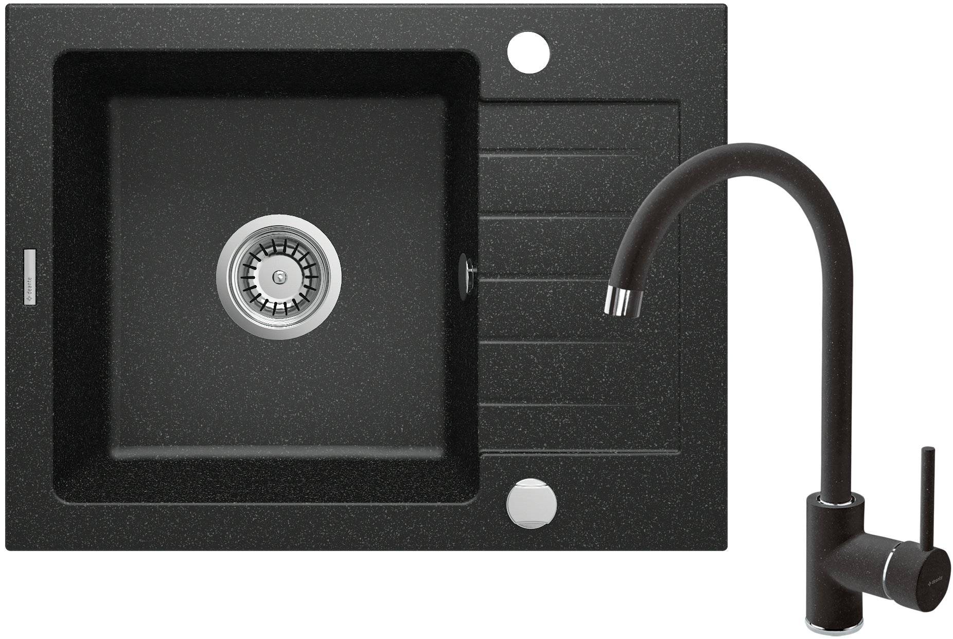Deante Zorba zlewozmywak z baterią grafitowy/grafitowy ZQZA211A