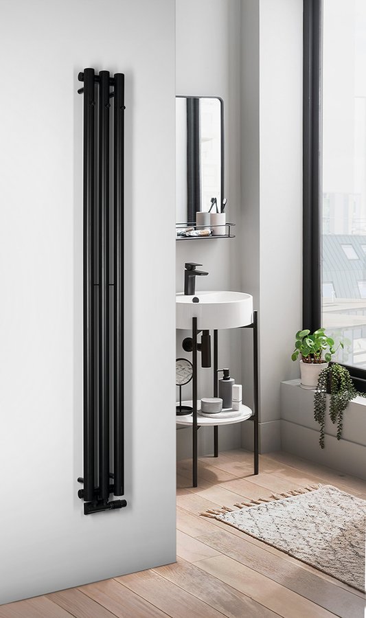 Sapho Pilon grzejnik łazienkowy dekoracyjny 180x19,6 cm czarny IZ128T