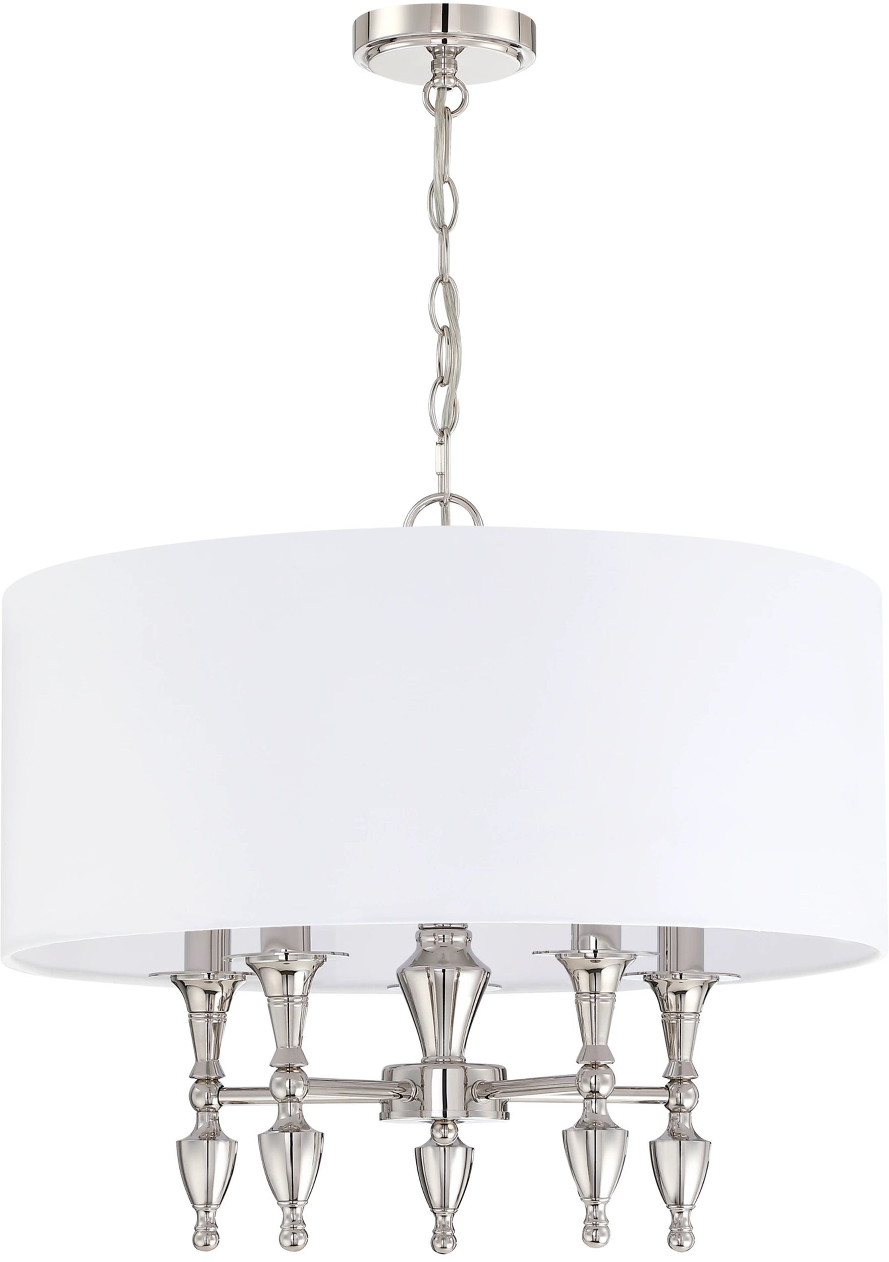 CosmoLight Austin lampa wisząca 5x40W biały/nikiel P05173NI-WH