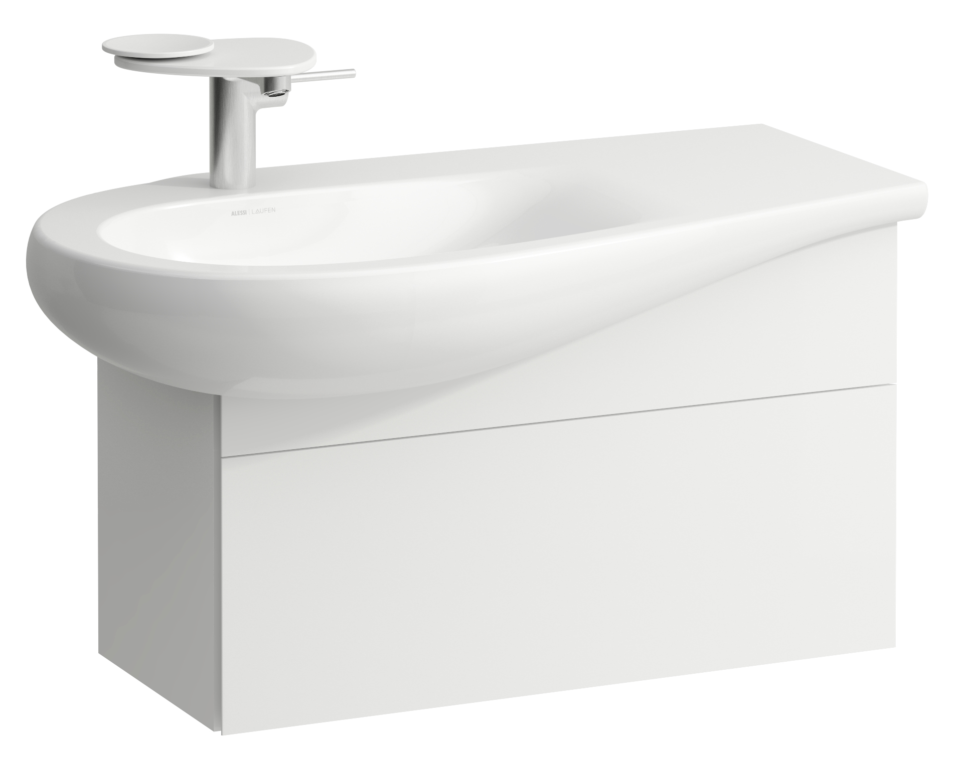 Laufen Il Bagno Alessi szafka 73 cm podumywalkowa wisząca lewa biały mat H4304010972601