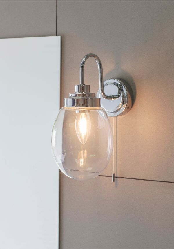 Endon Hampton kinkiet 1x4W srebrny/przezroczysty 76304