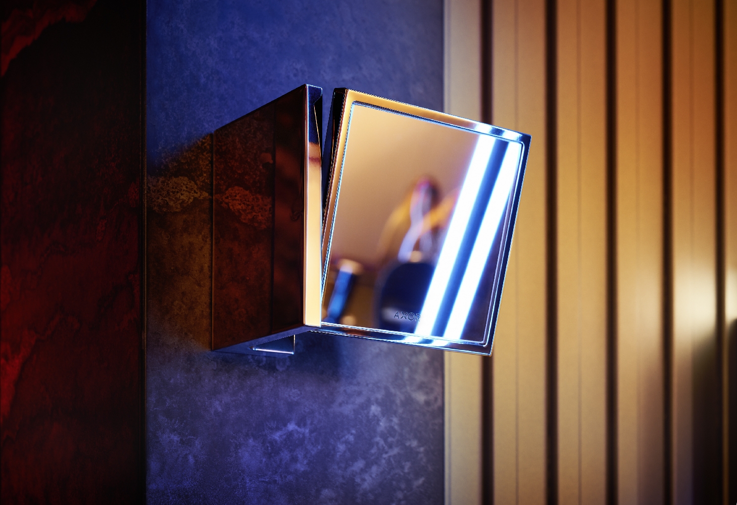 Axor Universal Rectangular lusterko kosmetyczne 12x11 cm prostokątne złoty 42649990