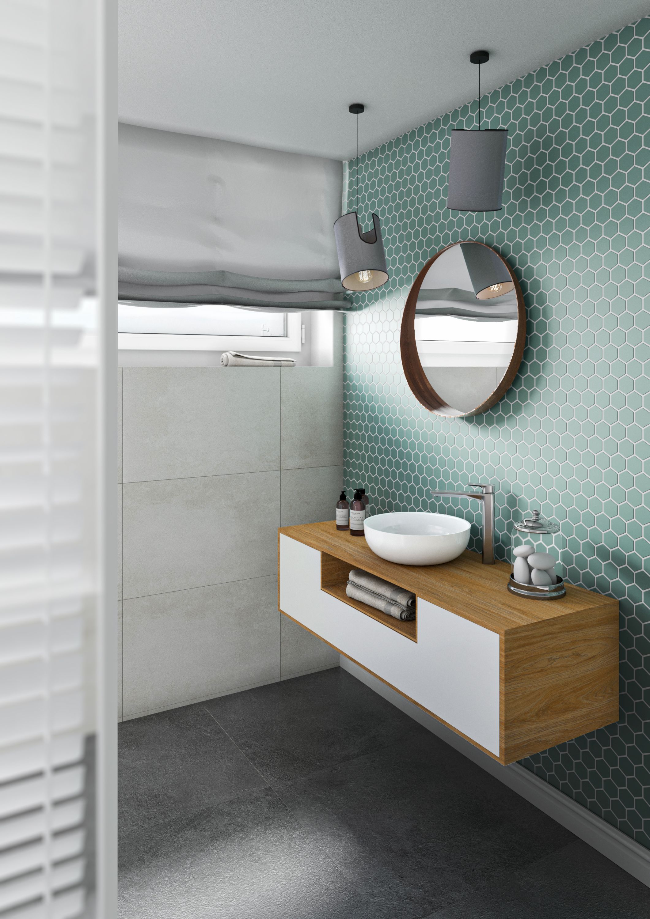 Miraggio Moon umywalka 40 cm nablatowa okrągła biały połysk 0000674