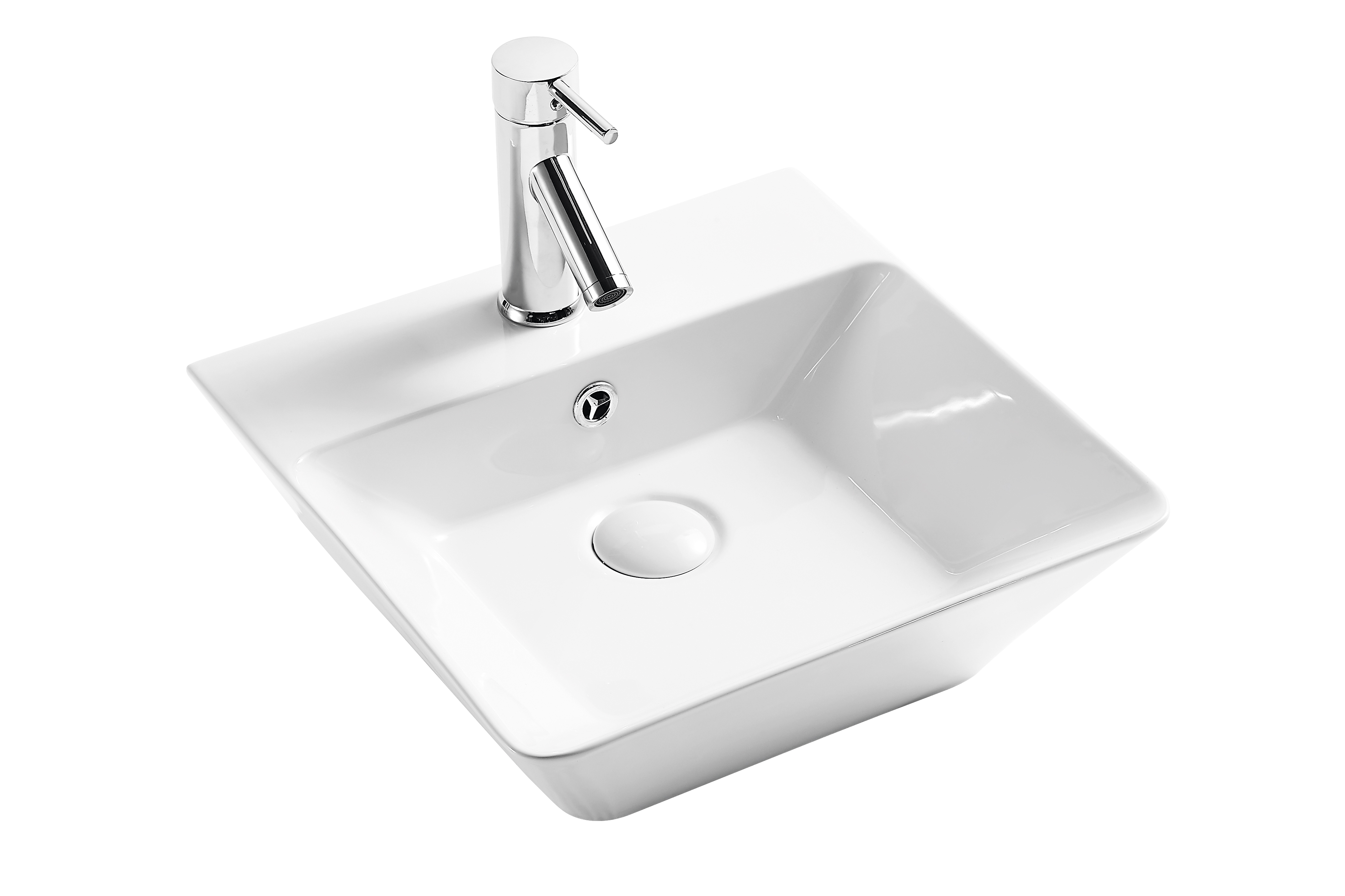 LaVita Cabrera umywalka 42x41,5 cm prostokątna nablatowa biała