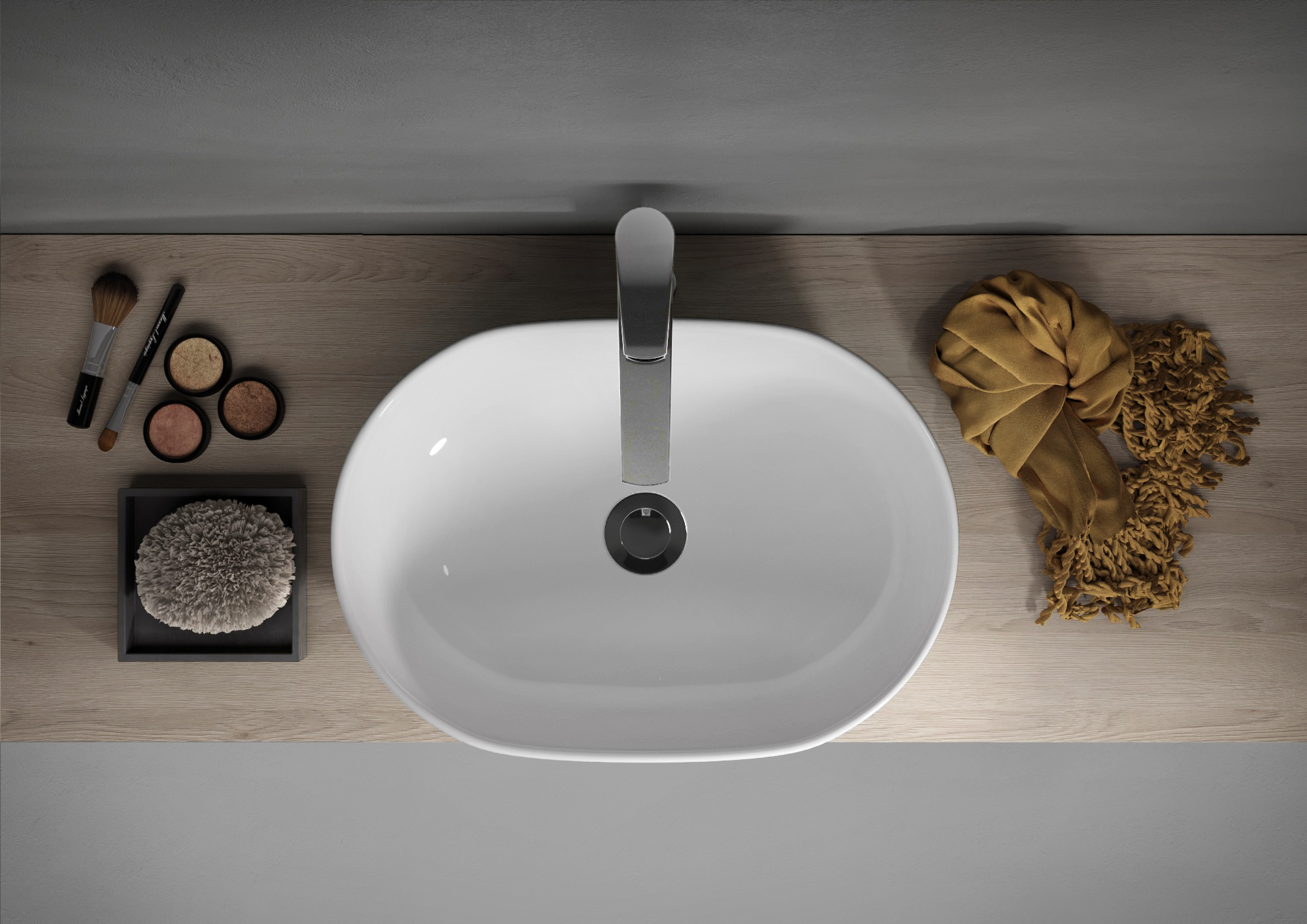 Cersanit Moduo umywalka 50x35,5 cm owalna nablatowa biała K116-049 - Wysyłka w 24h