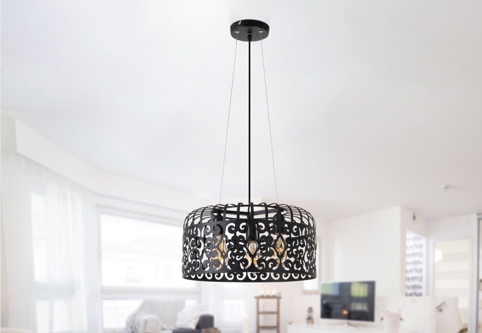 Rabalux Alessandra lampa wisząca 3x60W czarna 2158