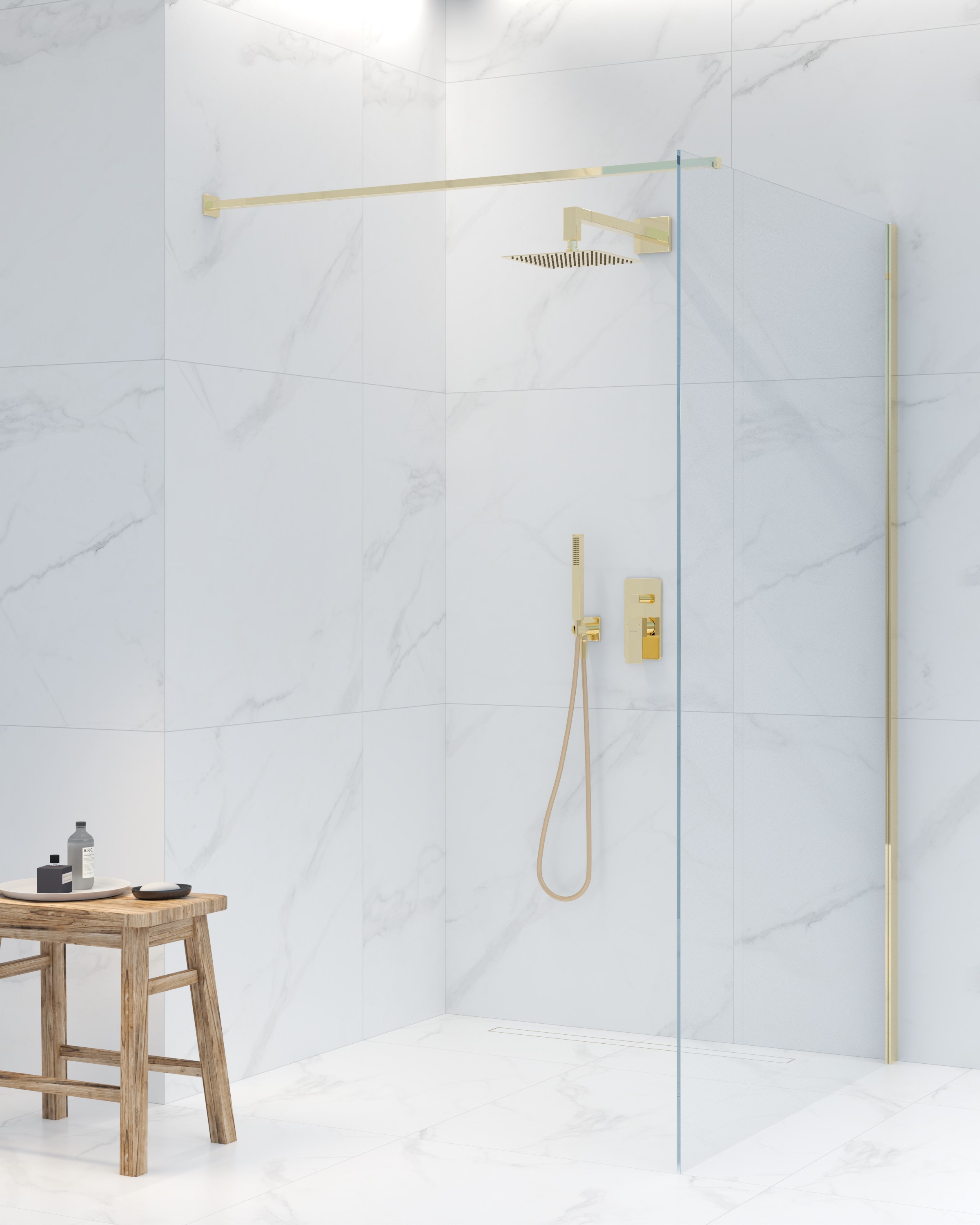 Oltens Lagan (S) ramię deszczownicy 40 cm prostokątne złoty połysk 39401800 - Wysyłka w 24h