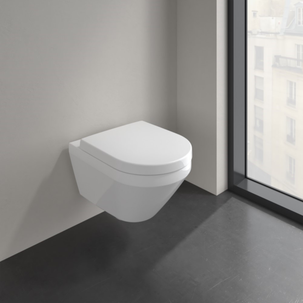 Villeroy & Boch Architectura TwistFlush [e3] combi-pack zestaw miska bez kołnierza z deską wolnoopadającą Weiss Alpin 4694CL01 - Wysyłka w 24h