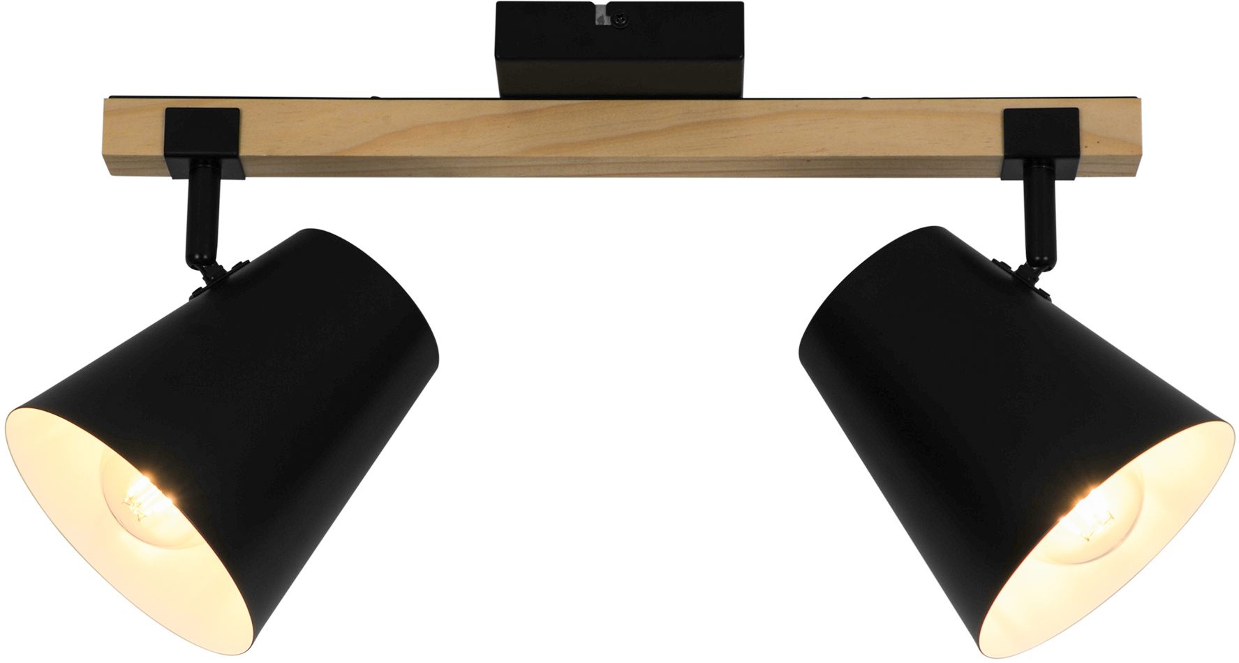 Zuma Line Elti lampa podsufitowa 2x25W czarny/drewno P22077-2TU