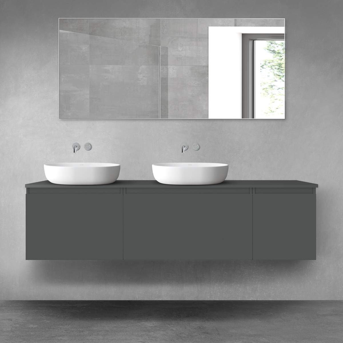 Oltens Vernal zestaw mebli łazienkowych 180 cm z blatem grafit mat 68521400 - Wysyłka w 24h