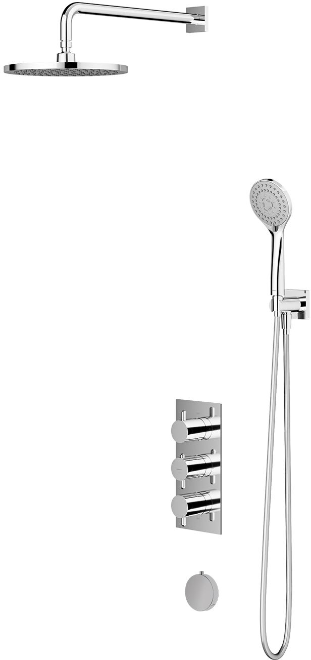 Omnires Contour zestaw prysznicowy podtynkowy termostatyczny z deszownicą chrom SYSYS01XCR