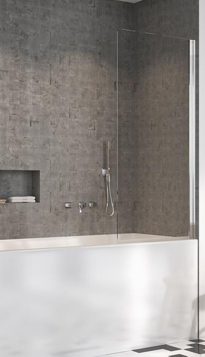 Radaway Nes PNJ parawan nawannowy 90 cm 1-częściowy chrom połysk/szkło przezroczyste 10011090-01-01R