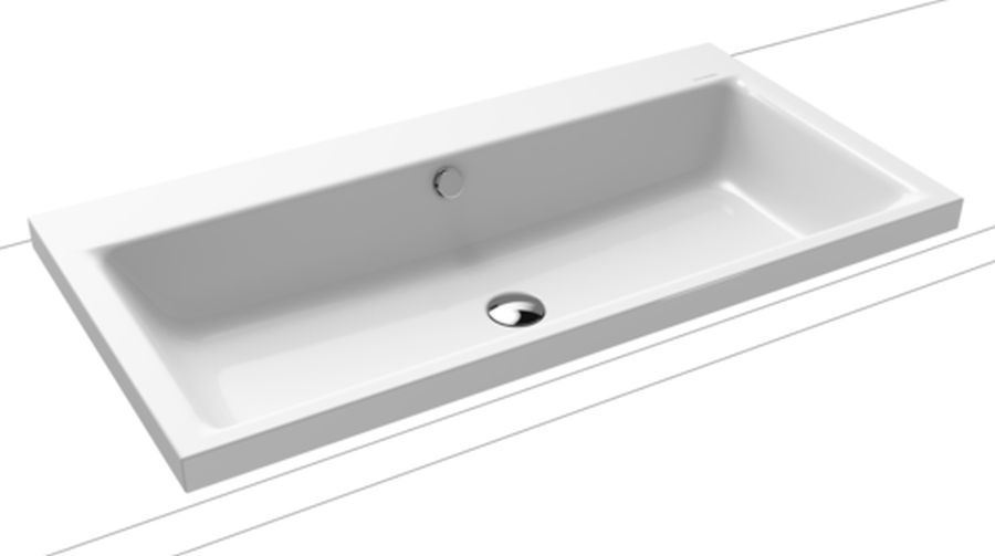 Kaldewei Puro umywalka 90x46 cm nablatowa prostokątna model 3155 biała 900506003001