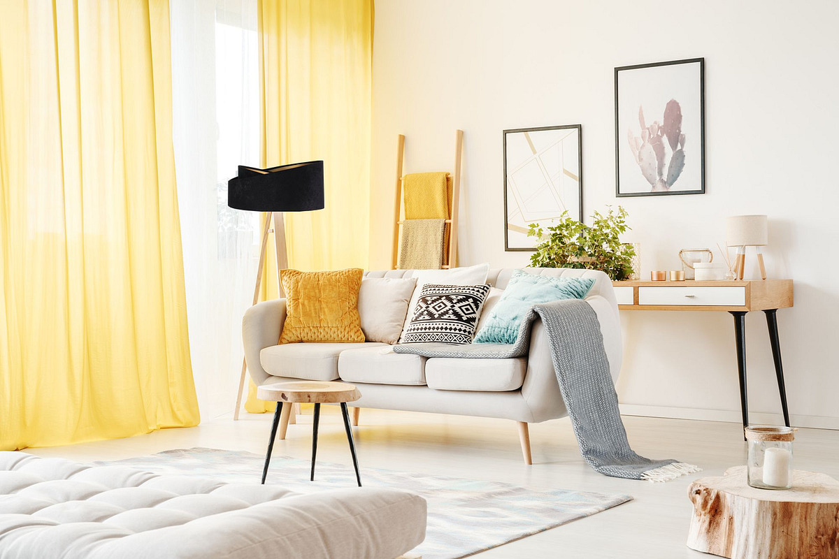 BPS Koncept Galaxy lampa stojąca 1x60 W czarna-złota-drewno 060P-009